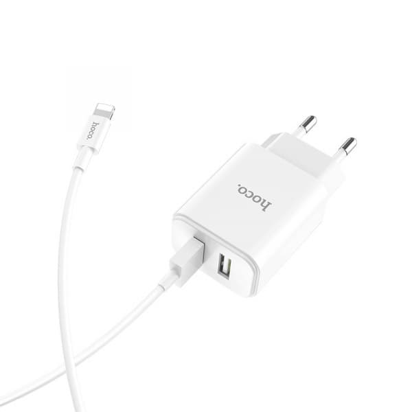 Комплект зарядки Lightning Hoco C62A Victoria, 2 USB