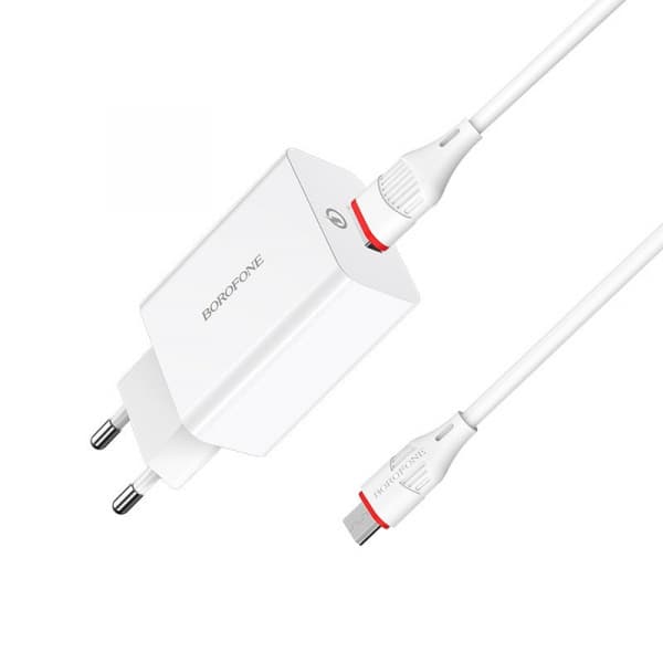 Комплект зарядки Micro USB Borofone BA21A QC3.0, 1 USB, Quick charge 3.0, 3А