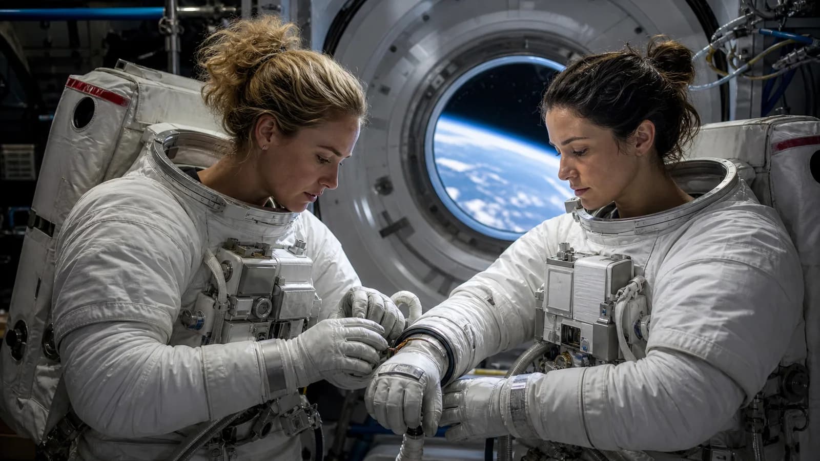 Couverture VJOURNAL pour « Sortie spatiale de Jessica Meir et Sophie Adenot : tâches et faits vérifiés »
