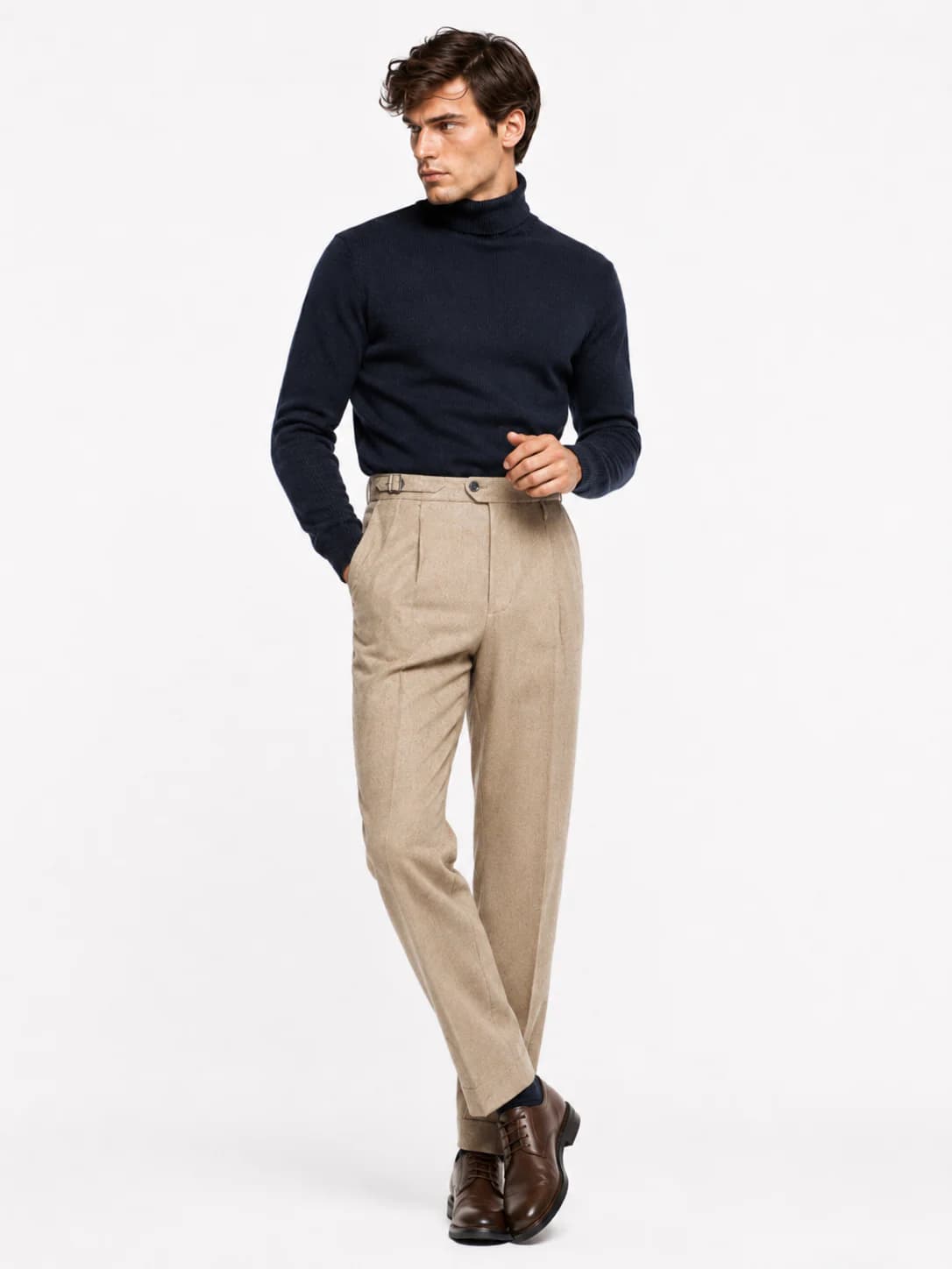 Sand Pleated Trousers — image 4