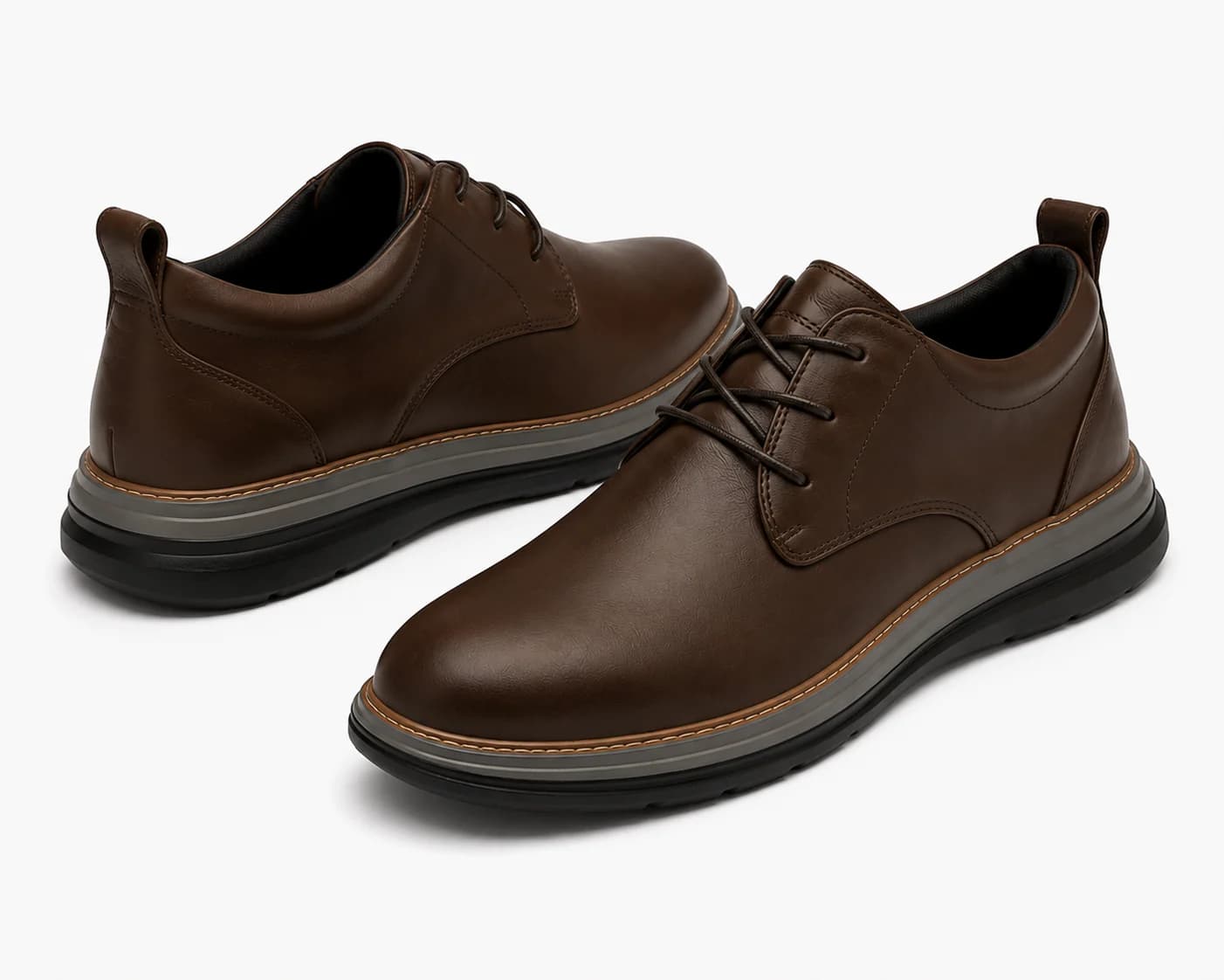 Brown Comfort Derby Shoes — imagen 3