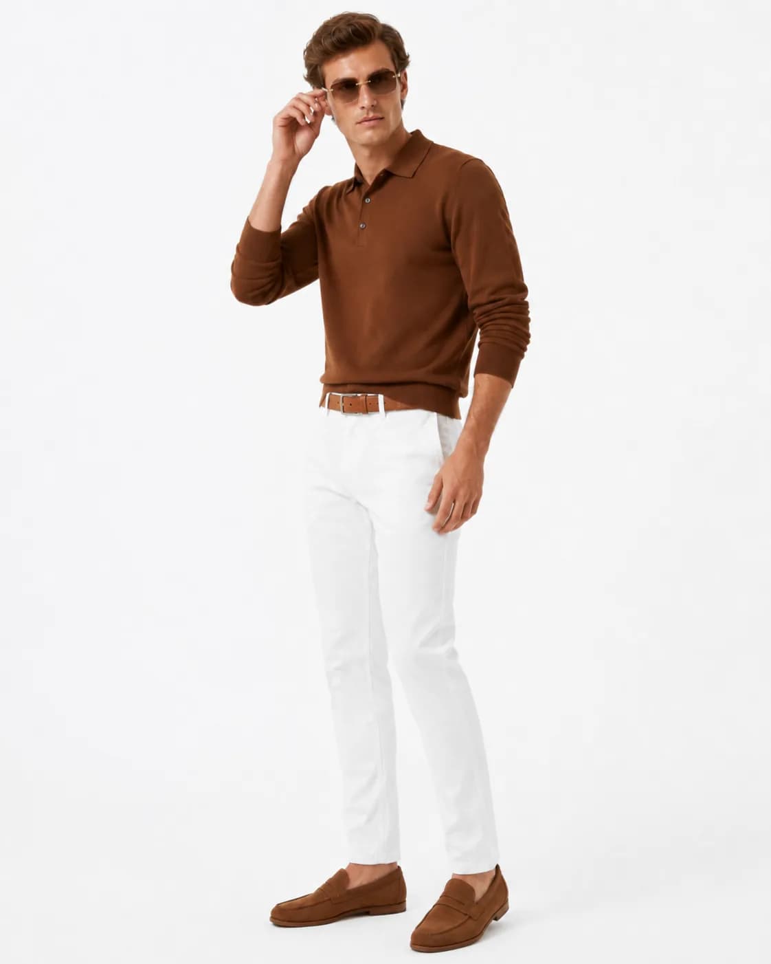 Cocoa Fine-Knit Polo — image 4