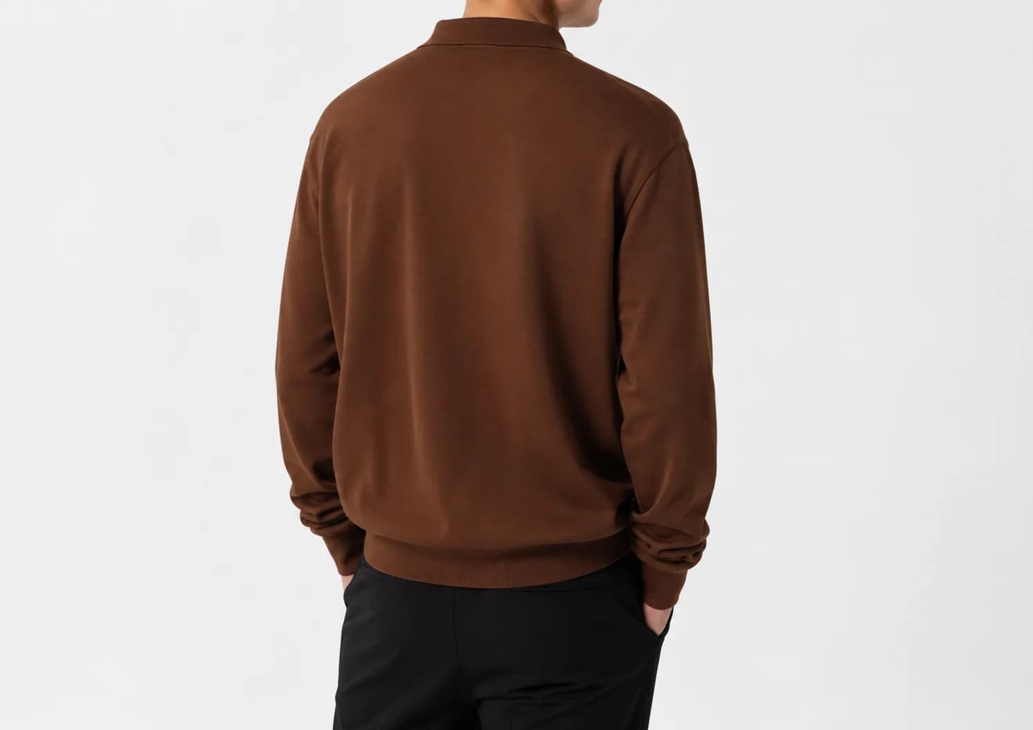Cocoa Fine-Knit Polo — image 7