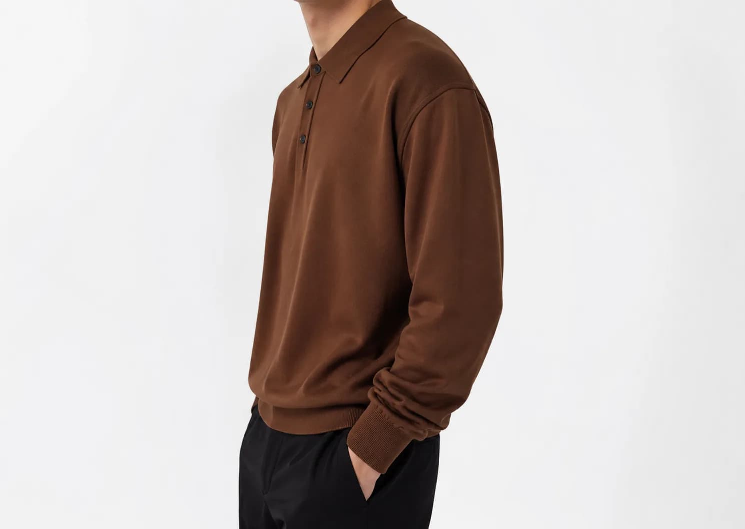 Cocoa Fine-Knit Polo — image 6