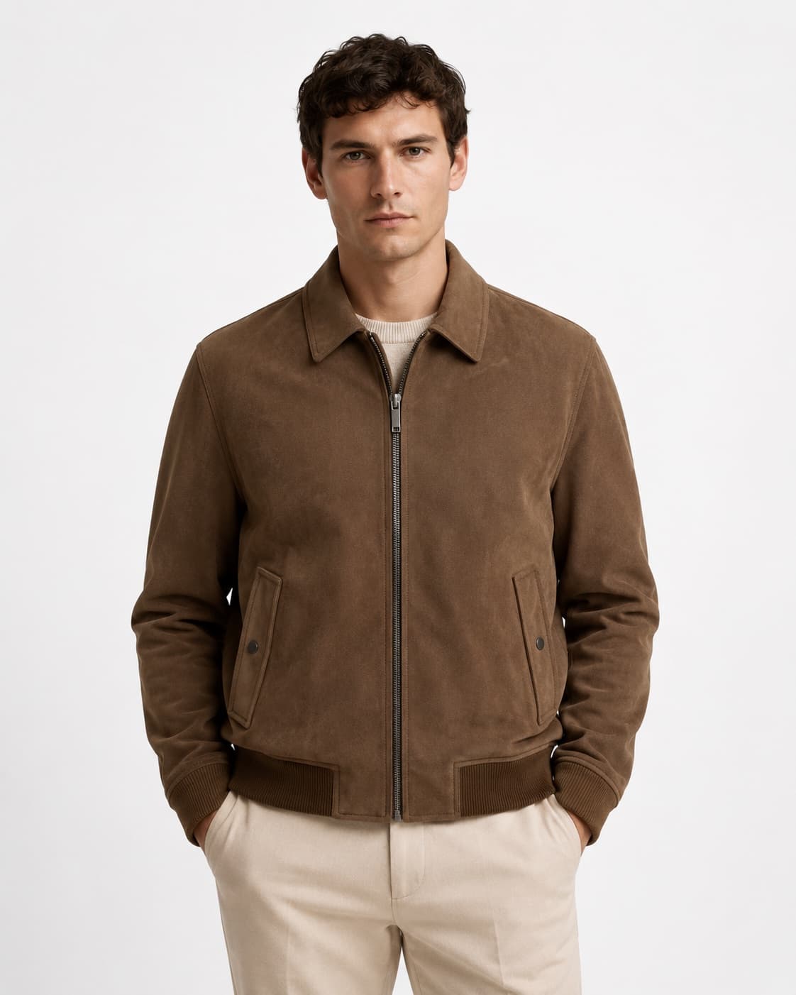 Tobacco Suede Blouson — image 2