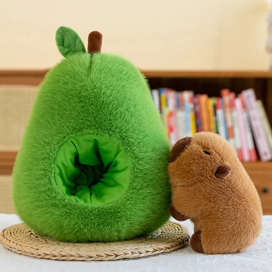Cojín capibara aguacate