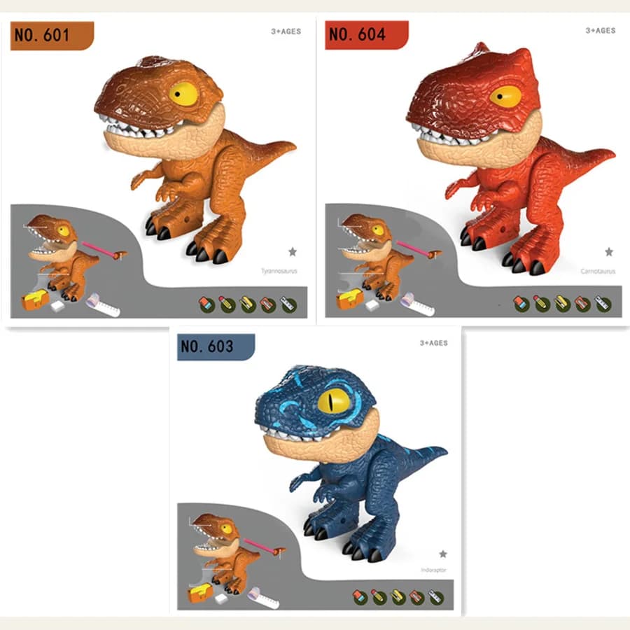 Set de construcción y papelería de dinosaurio