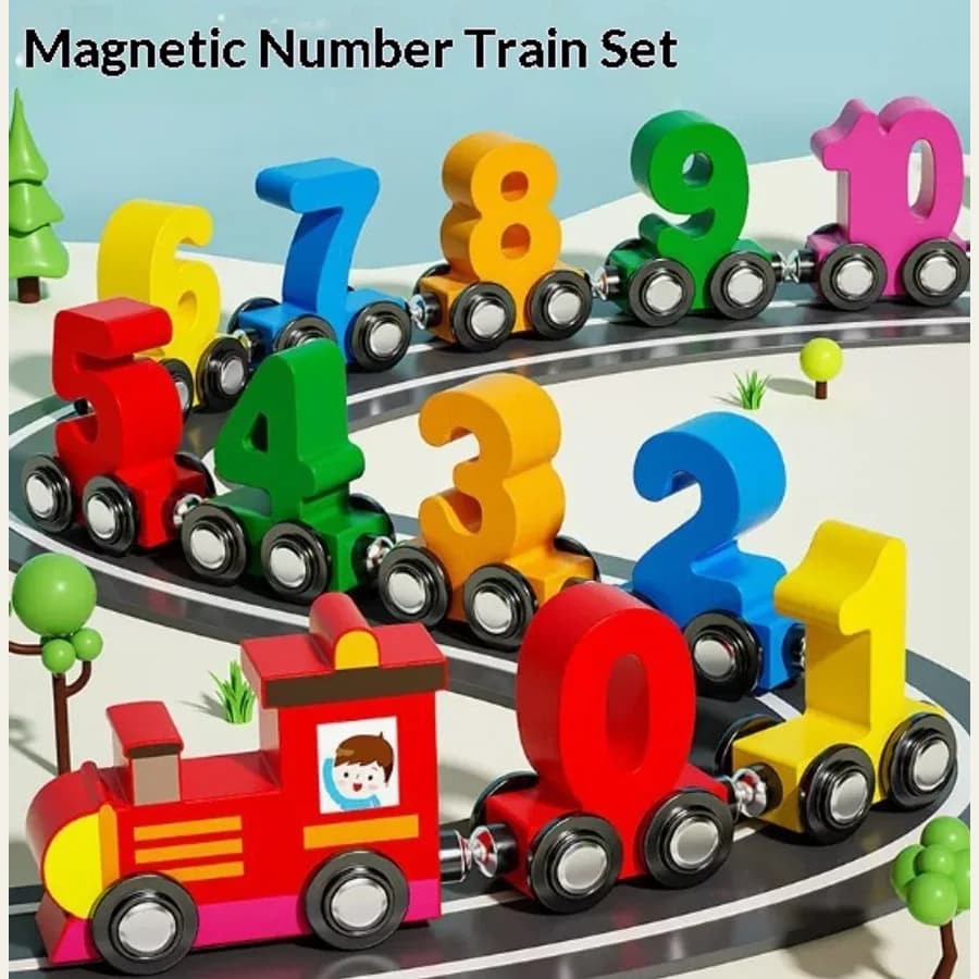 Colección de trenes de madera