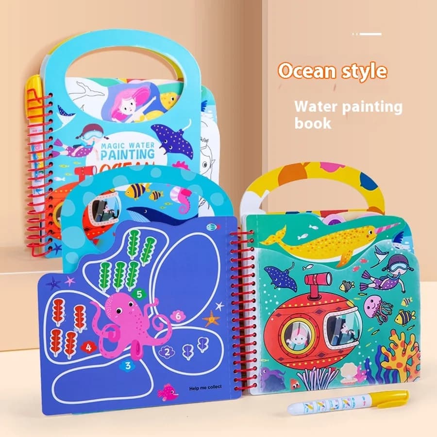 Libro de imágenes con agua