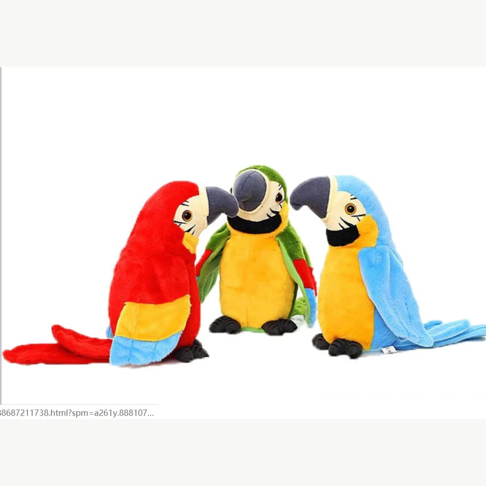 Loro parlante de peluche