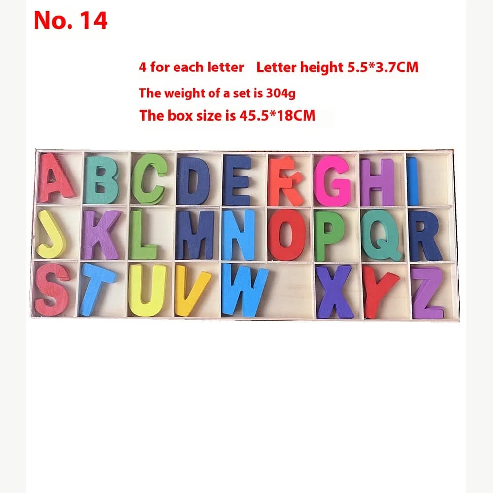 Bloques de figuras con letras inglesas