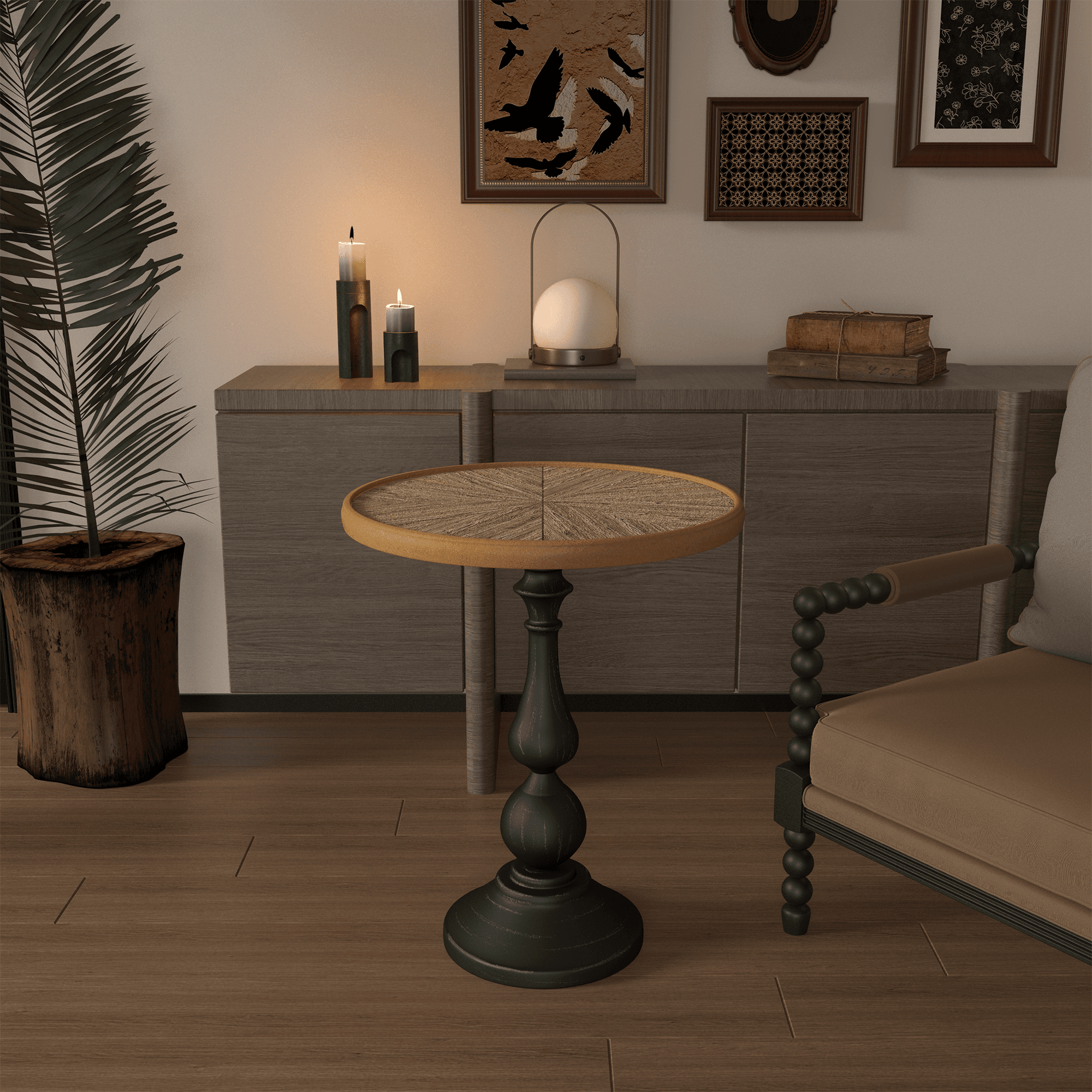 Wooden End Tables Retro Side Table French Country Accent Coffee Side Table Modern Small Round Tea Table Pedestal Side End Table For Living Room Household Restaurant Homestay