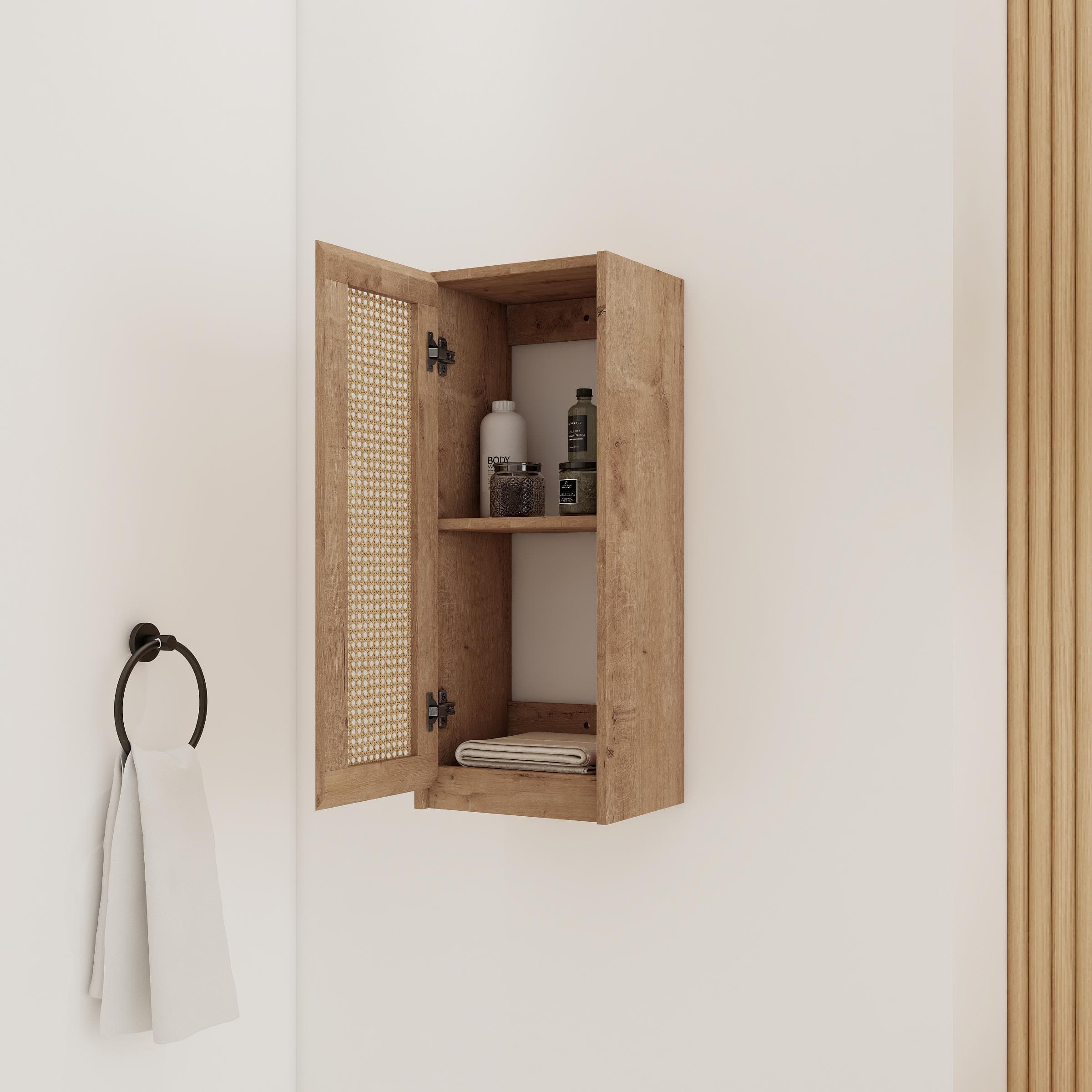12 Bathroom Side Cabinet Soft Close Doors Float Mounting Design KD- Packing