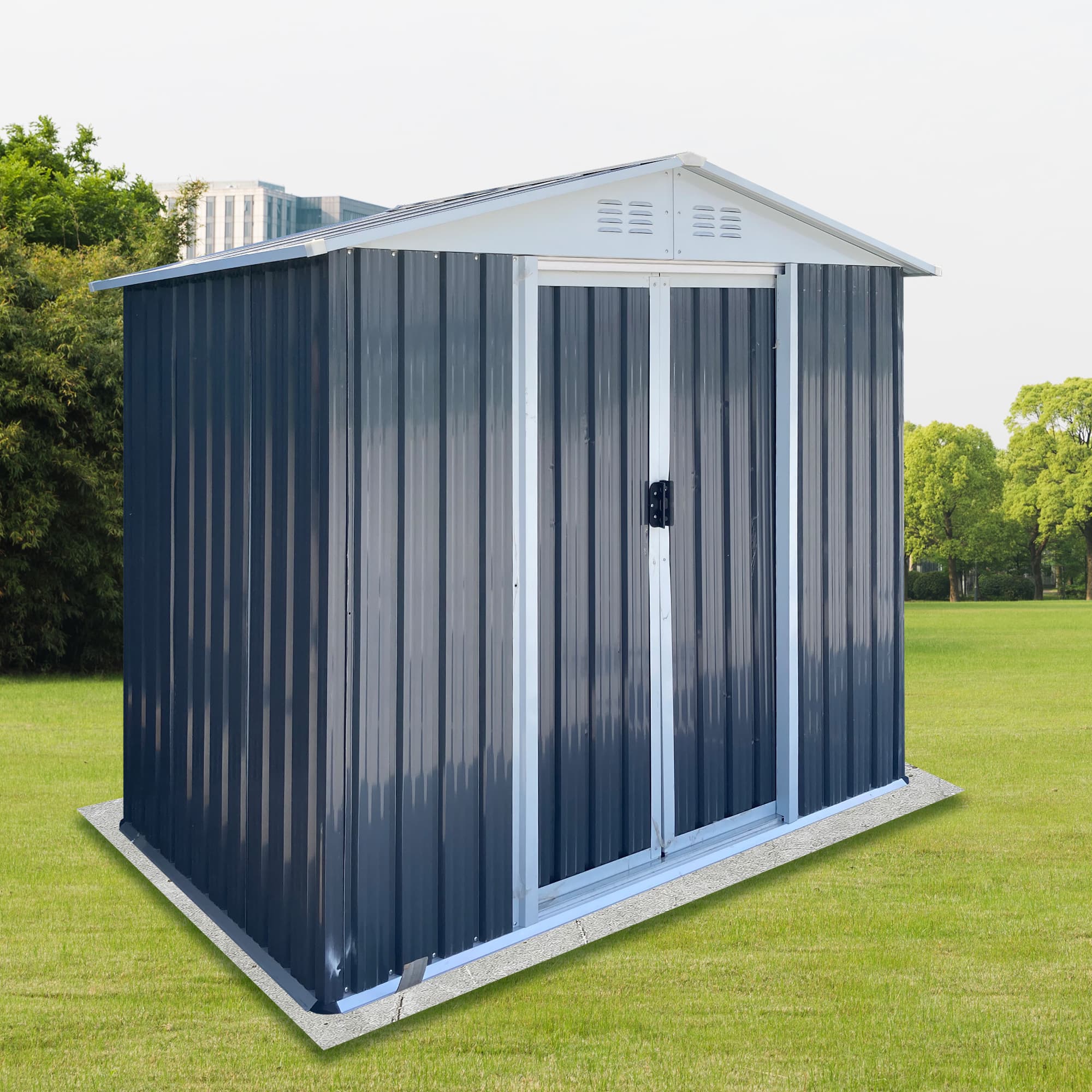 Outdoor Storage Sheds 6FTx4FT Roof Grey