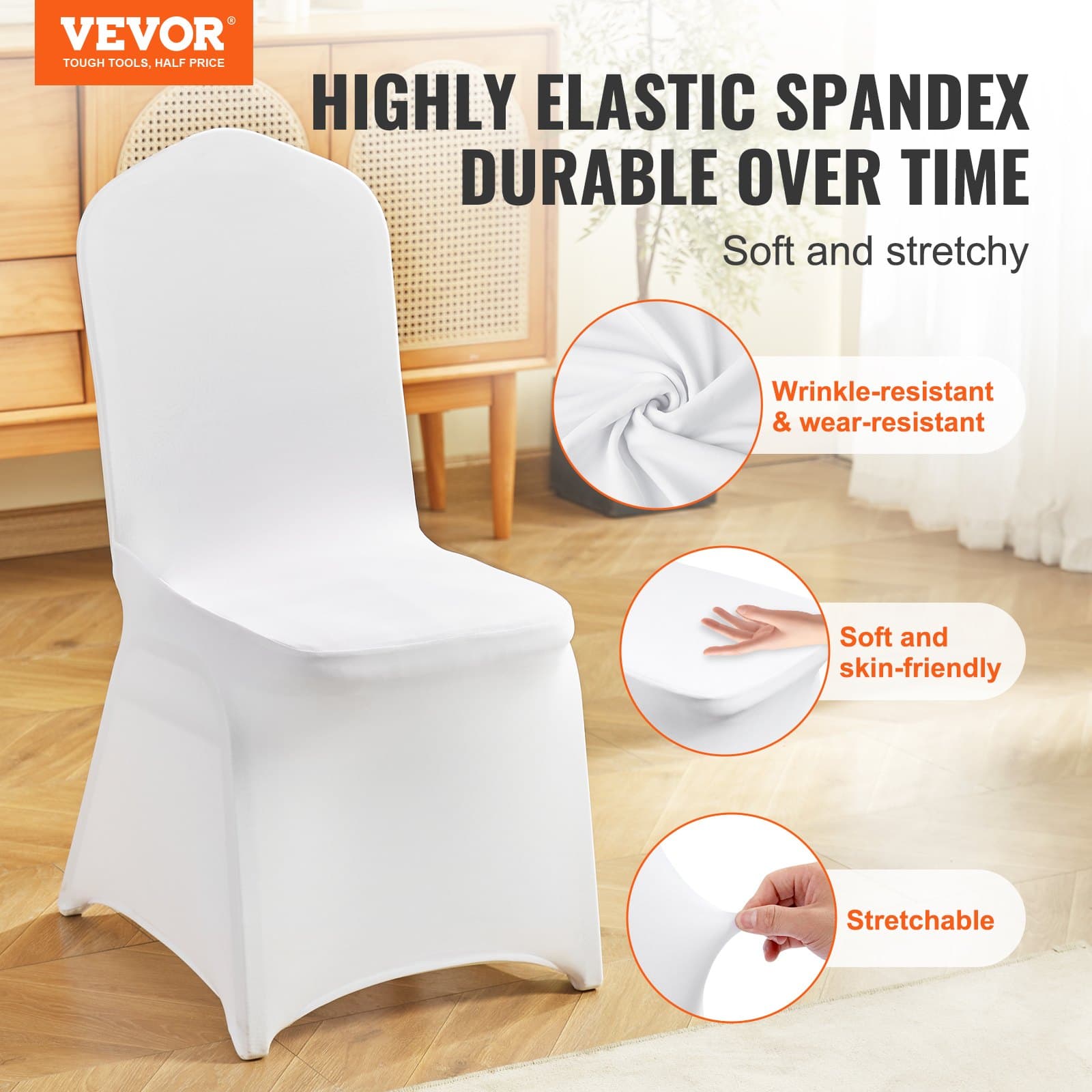 Stretch Spandex Folding Chair Covers, Universal Fitted Chair Cover, Removable Washable Protective Slipcovers, For Wedding, Holiday, Banquet, Party, Celebration, Dining