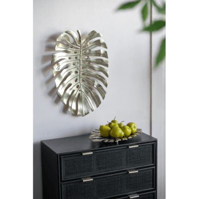 18.9x13.4x1.4 Gold Monstera Leaf Wall DEcor