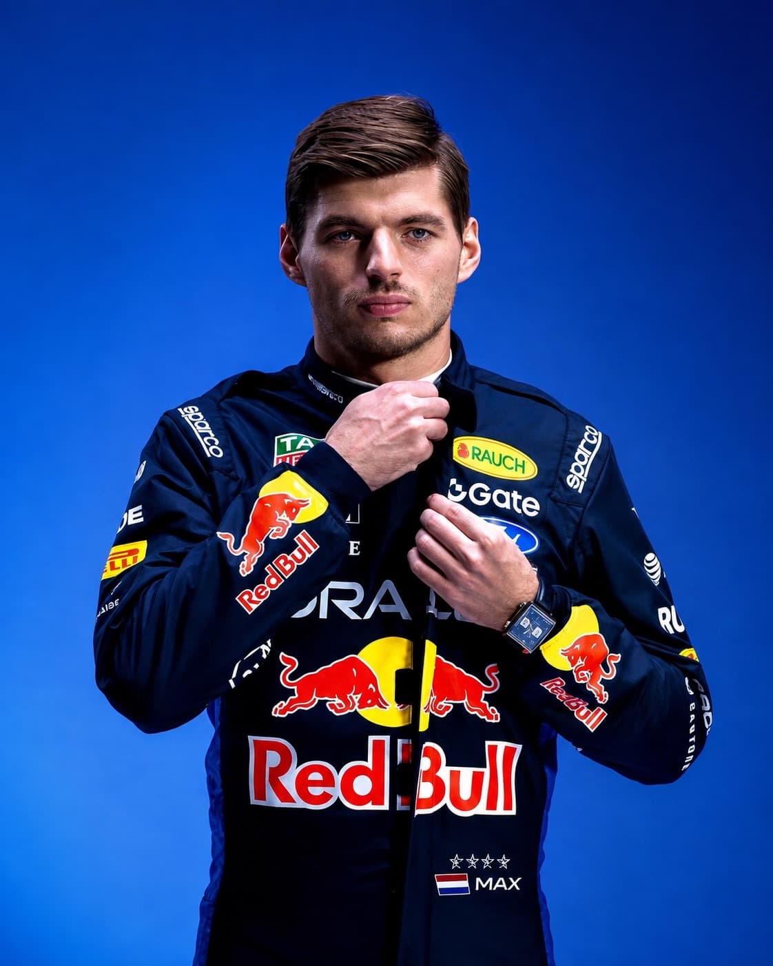 Ilustración editorial de VJOURNAL que representa a Max Verstappen