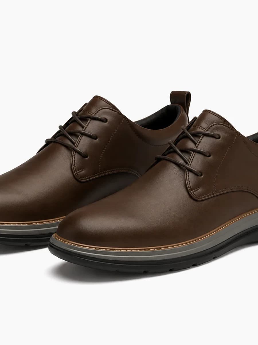 Brown Comfort Derby Shoes