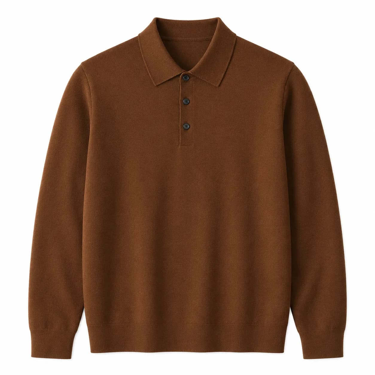 Cocoa Fine-Knit Polo