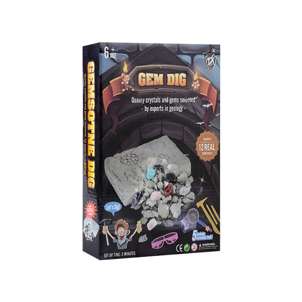 Kit STEM para excavar 17 gemas
