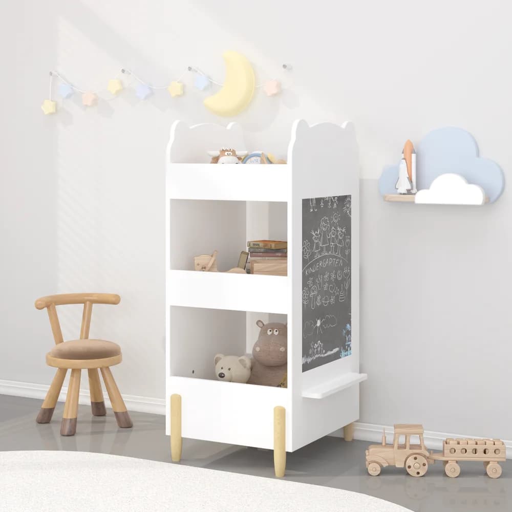 Bear bookcase with drawing board