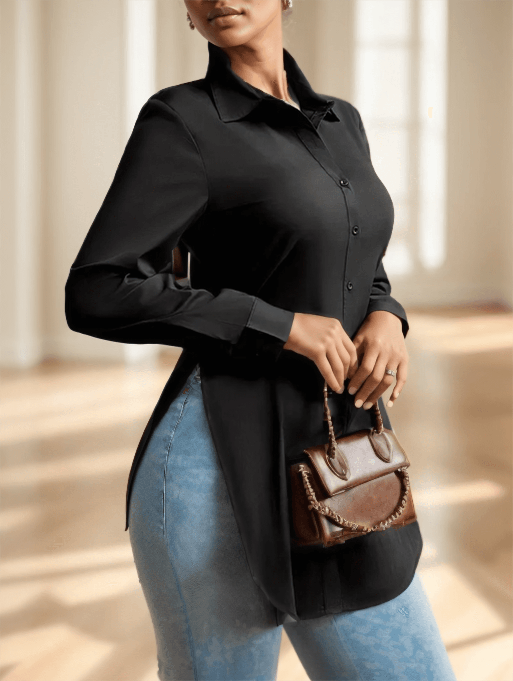 Split Button Front Shirt