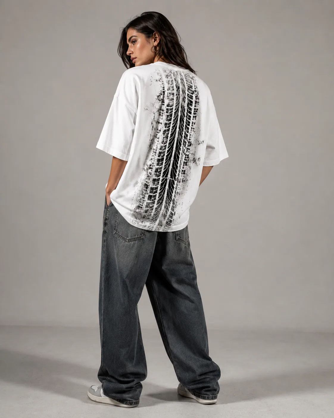 TIRE TRACK OVERSIZE TEE 2